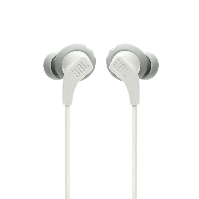 JBL Endurance Run 2 Wired - White - Waterproof Wired Sports In-Ear Headphones - Front image number null